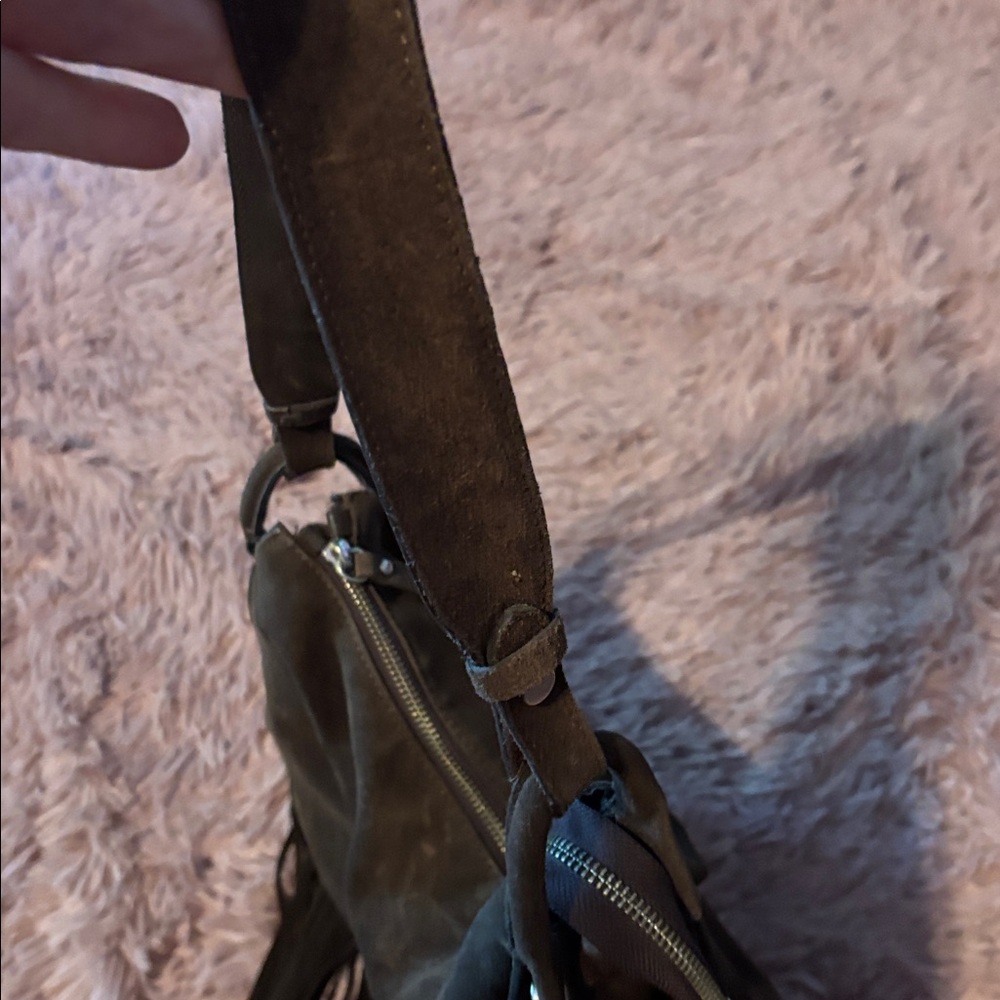 Fringed Brown Suede Shoulder Bag - Picture 6 of 6